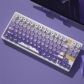 Angel Purple Rabbit 104+18 Clear PC+PBT Dye-subbed Pudding Jelly Keycaps Set OEM Profile Mechanical Keyboard